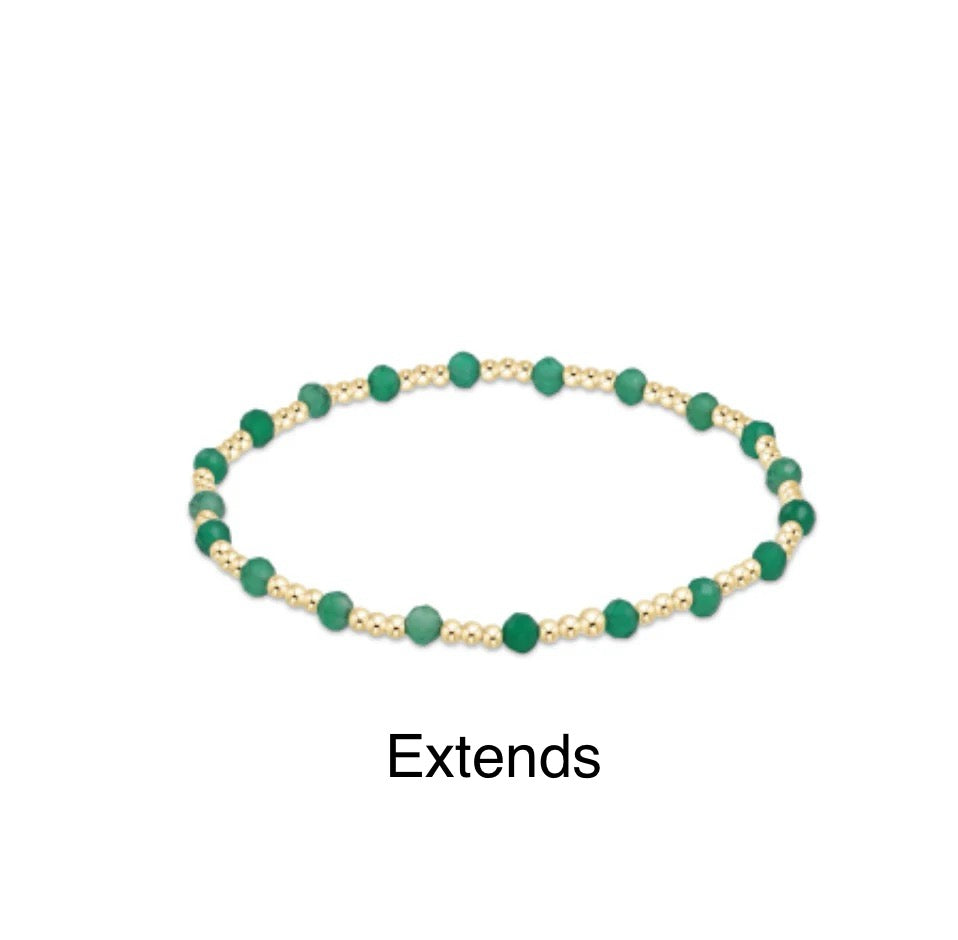 enewton - 7.25" Admire Gold 3mm Bead Bracelet - GREEN ONYX