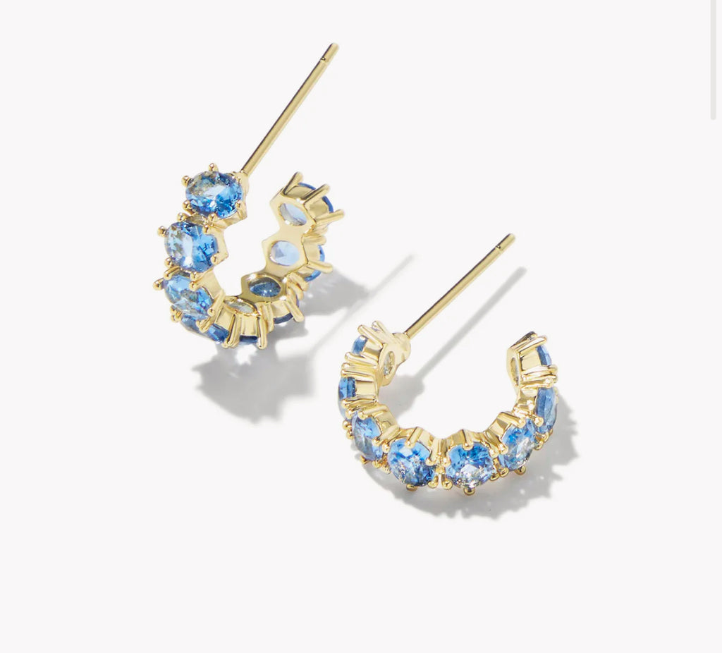 CAILIN CRYSTAL HUGGIE EARRINGS - Blue Violet Crystal