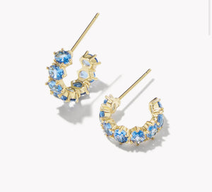 CAILIN CRYSTAL HUGGIE EARRINGS - Blue Violet Crystal