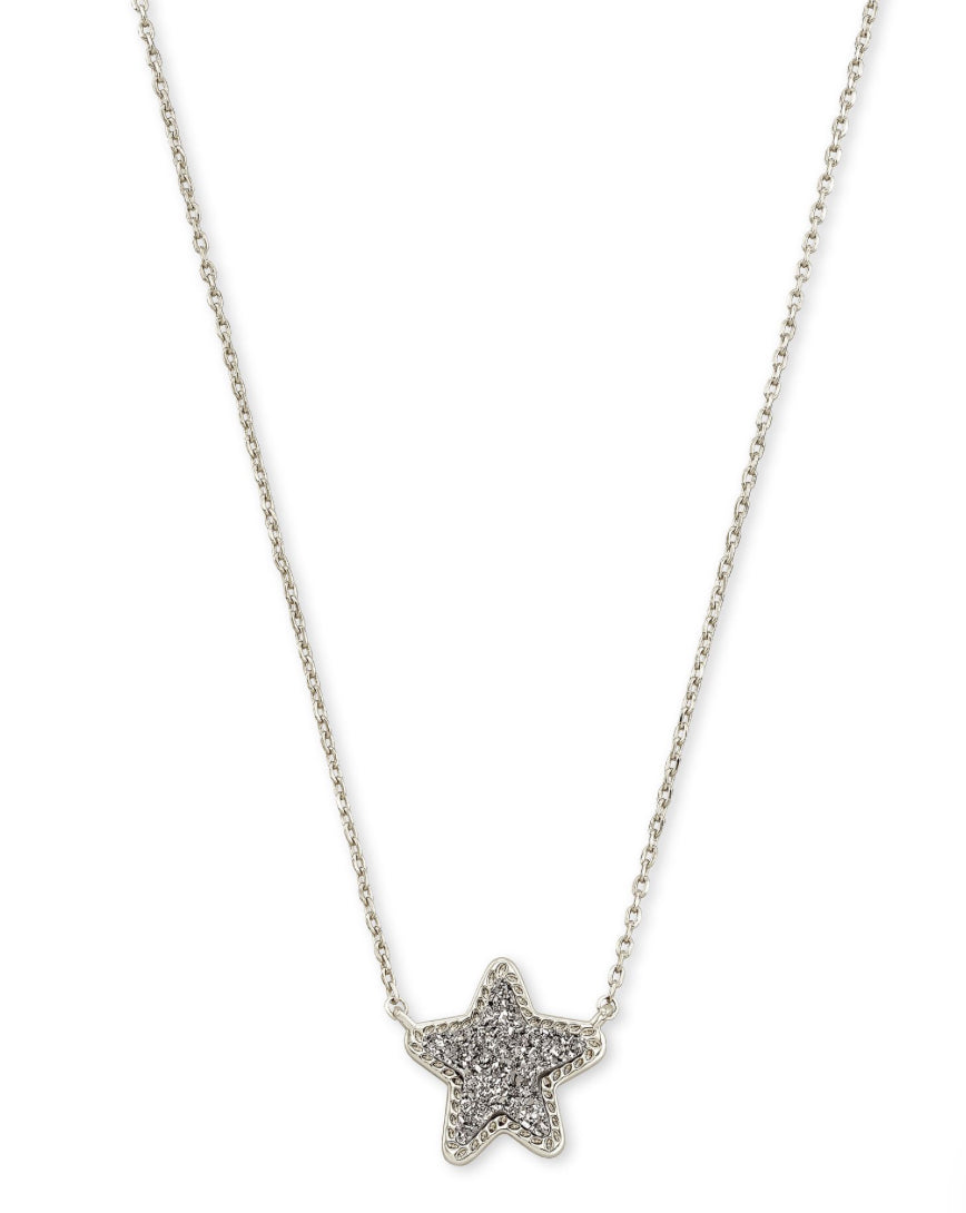 JAE STAR NECKLACE - RHODIUM PLATINUM DRUSY - KENDRA SCOTT -