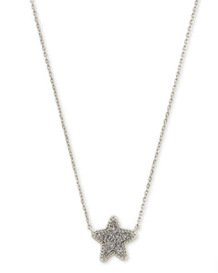 JAE STAR NECKLACE - RHODIUM PLATINUM DRUSY - KENDRA SCOTT -