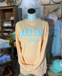 Lakegirl - Sanded Fleece Crewneck - PEACH