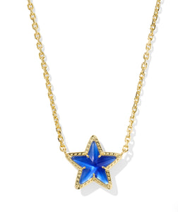 CASSIDY SHORT PENDANT NECKLACE GOLD TONE - COBALT ILLUSION STAR - KENDRA SCOTT -