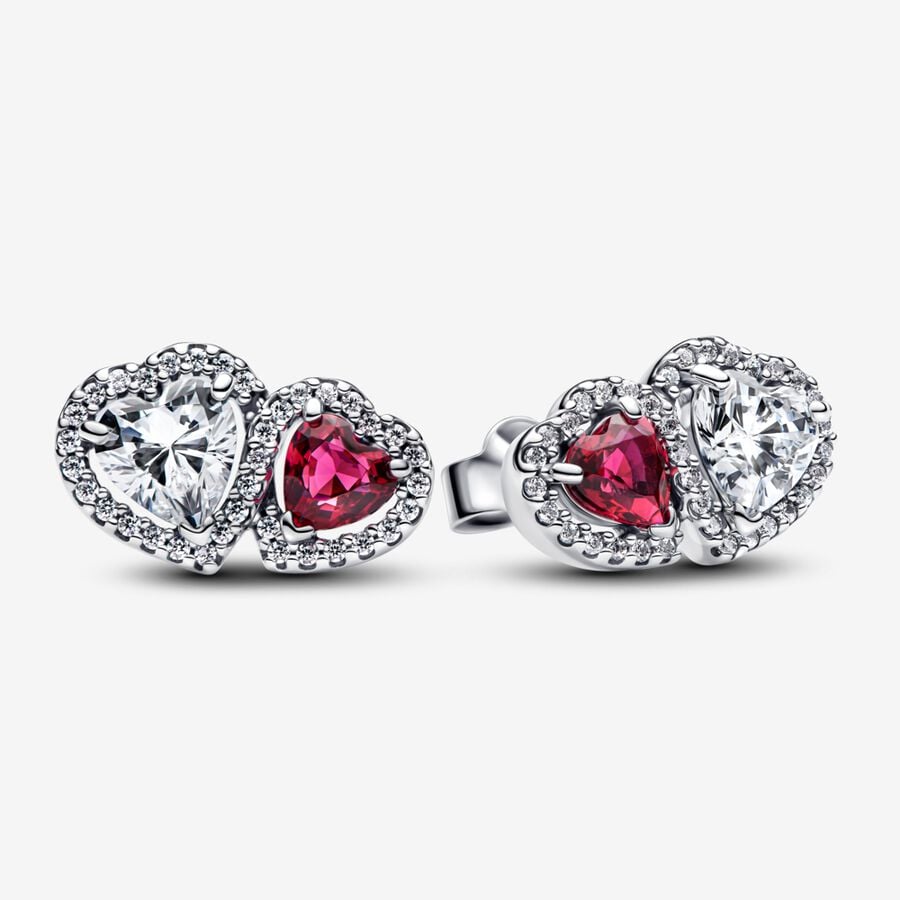 Halo hearts stud earrings 293633C01