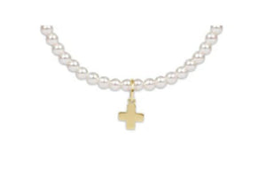 enewton - egirl Pearl crystal bracelet with goldfilled cross