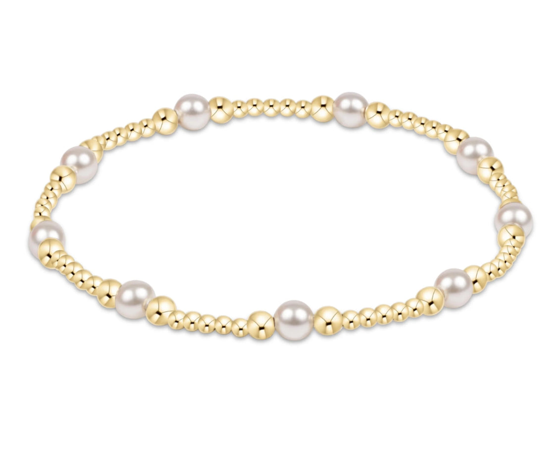 enewton - 6.25" Classic Purpose Pattern 4mm Bead Bracelet - Pearl