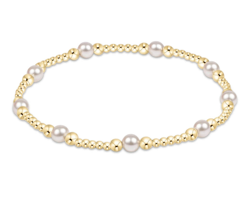 enewton - 6.25" Classic Purpose Pattern 4mm Bead Bracelet - Pearl