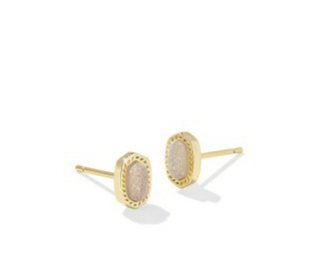 MINI ELLIE STUD EARRINGS - IRIDESCENT DRUSY