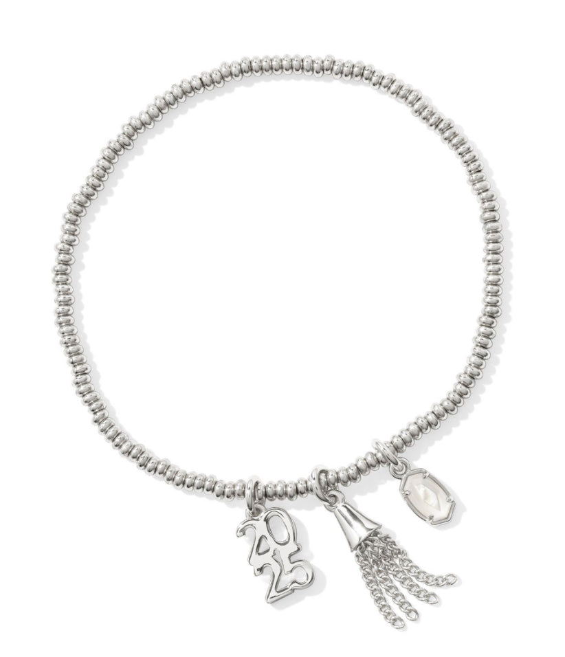 2025 GRADUATION STRETCH BRACELET Rhodium plated silver ton