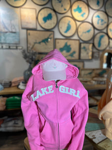 Lakegirl - Full Zip Hoodie - HOT PINK