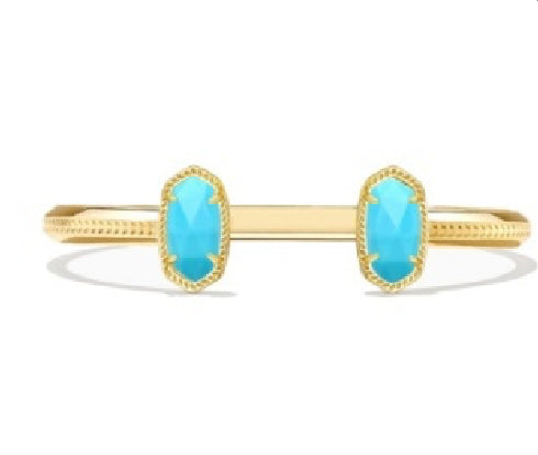 ELTON CUFF BRACELET GOLD TURQUOISE MAGNESITE - KENDRA SCOTT