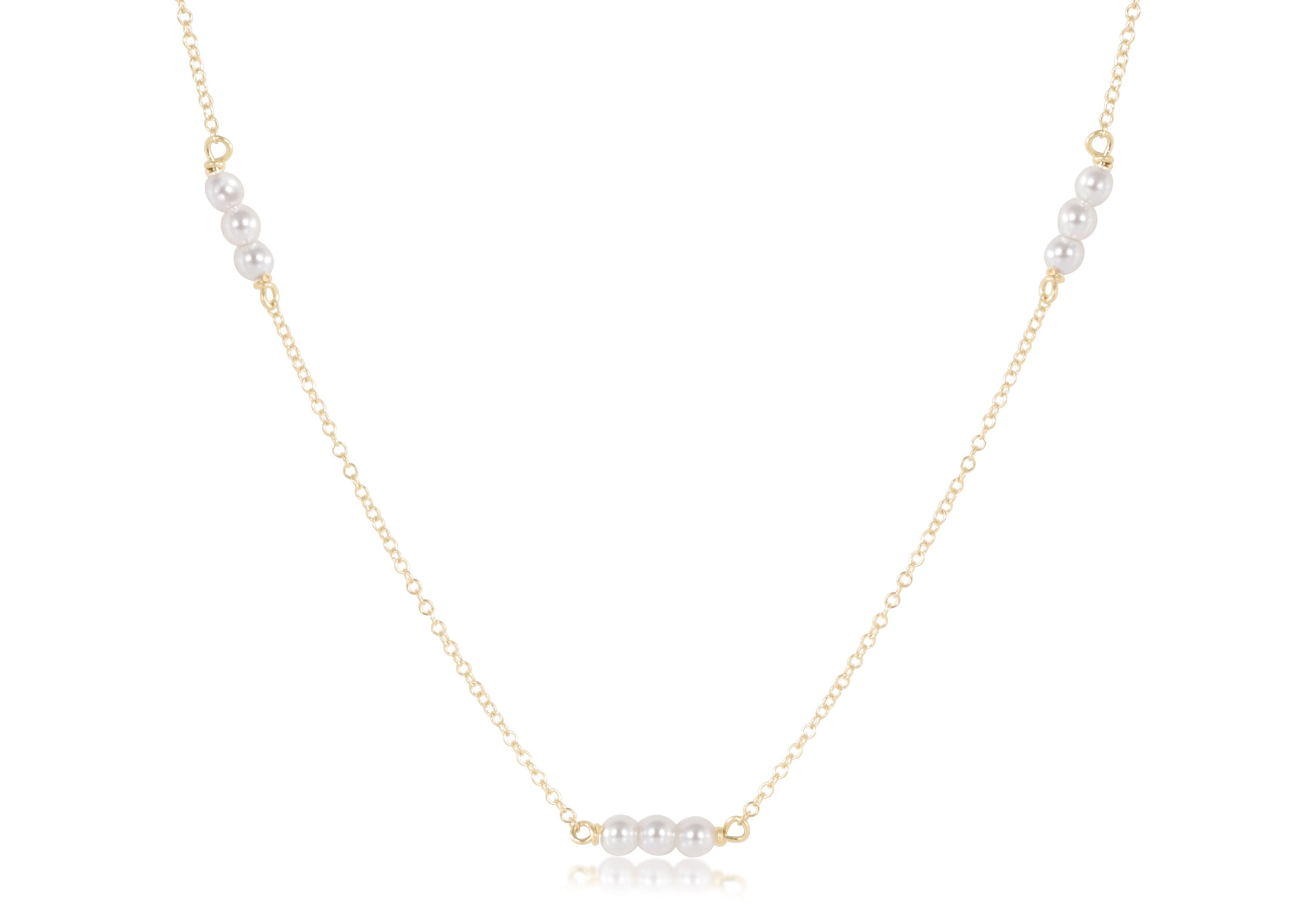 enewton - 15" Choker Joy Simplicity Chain Gold - 3mm Pearl