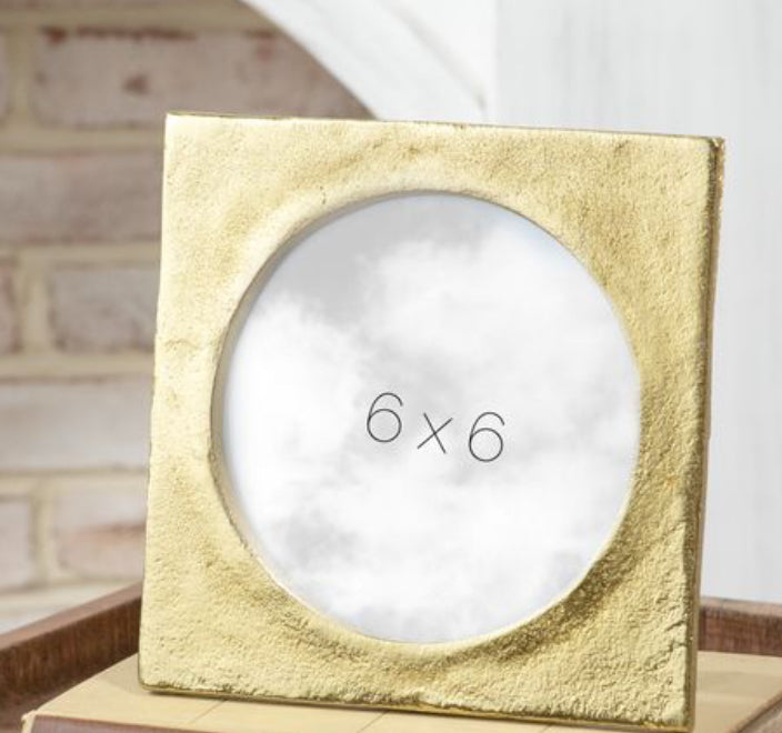 Gold 6x6 gold metal photo frame
