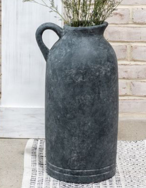 Charcoal pitcher vase 17.75 inches