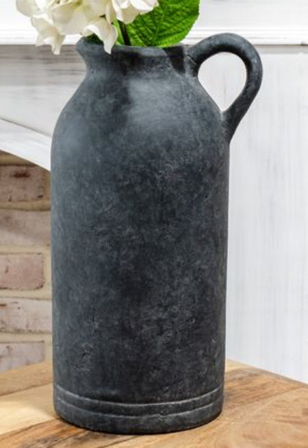 Charcoal pitcher vase 14.46 inches