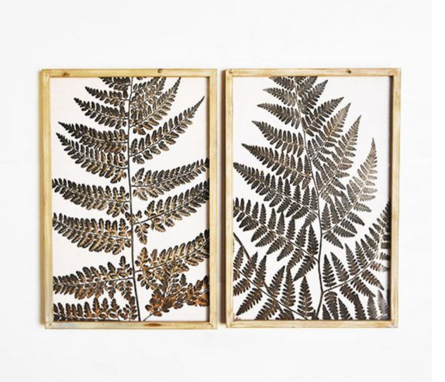 SOLD SEPARATELY FRAMED FERN WALL DECOR WHITE BACKGROUND 15.75 X .71 X 23.62 2 assorted styles sold separately