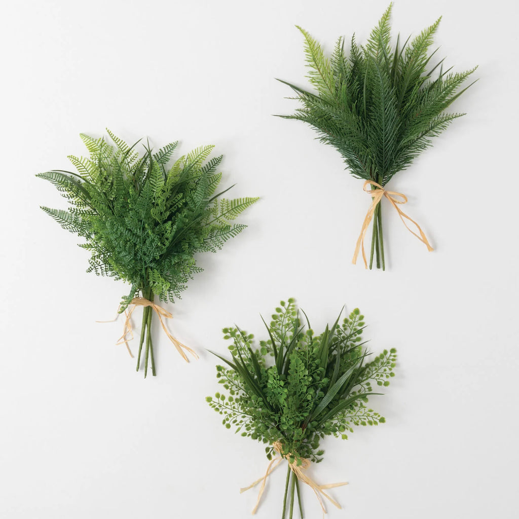 ASSORTED GREEN FERN BUSH (3 Styles)  each sold separately