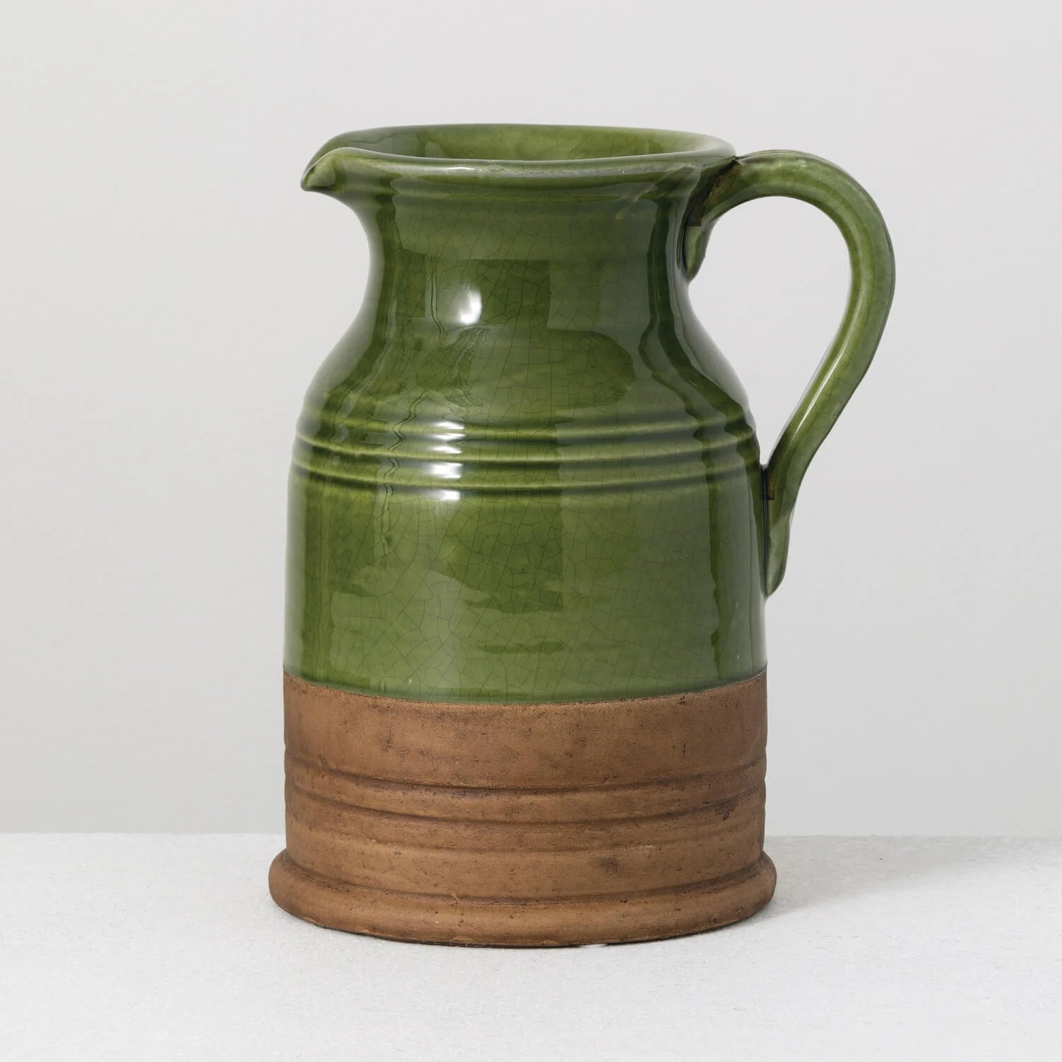 Green gloss picture vase