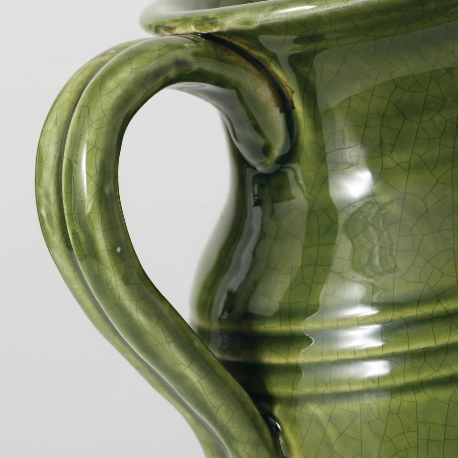 Green gloss picture vase