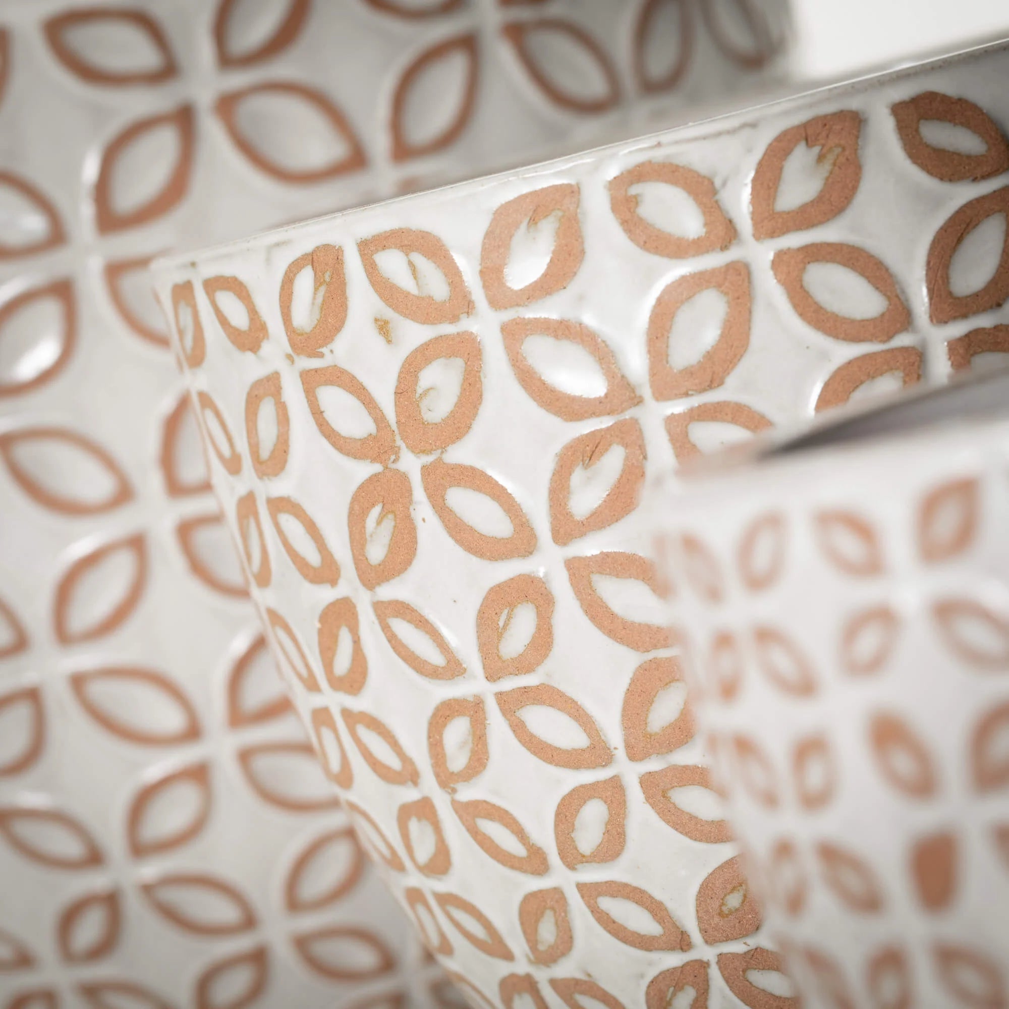 GEOMETRIC PATTERNED PLANTERS three sizes each sold separately (Copy)