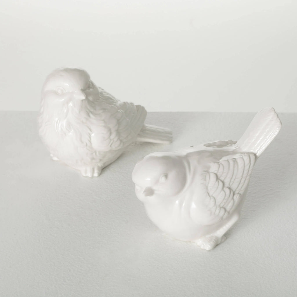 WHITE CERAMIC Bird Figurines (Each Sold Separately)