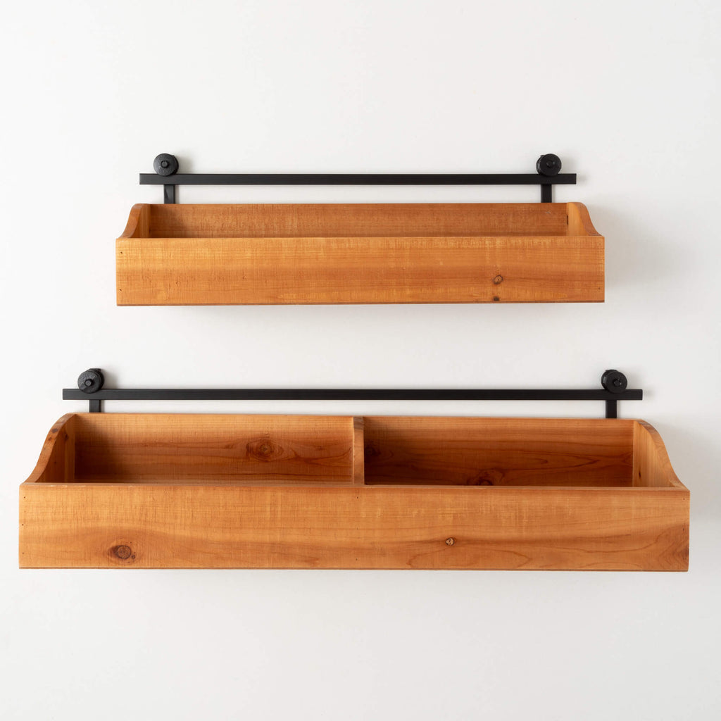 WOOD AND METAL BOX WALL HANGER SHELF, 2 SIZES EACH SOLD SEPARATELY (Copy)