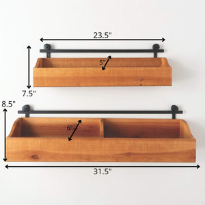 WOOD AND METAL BOX WALL HANGER SHELF, 2 SIZES EACH SOLD SEPARATELY (Copy)