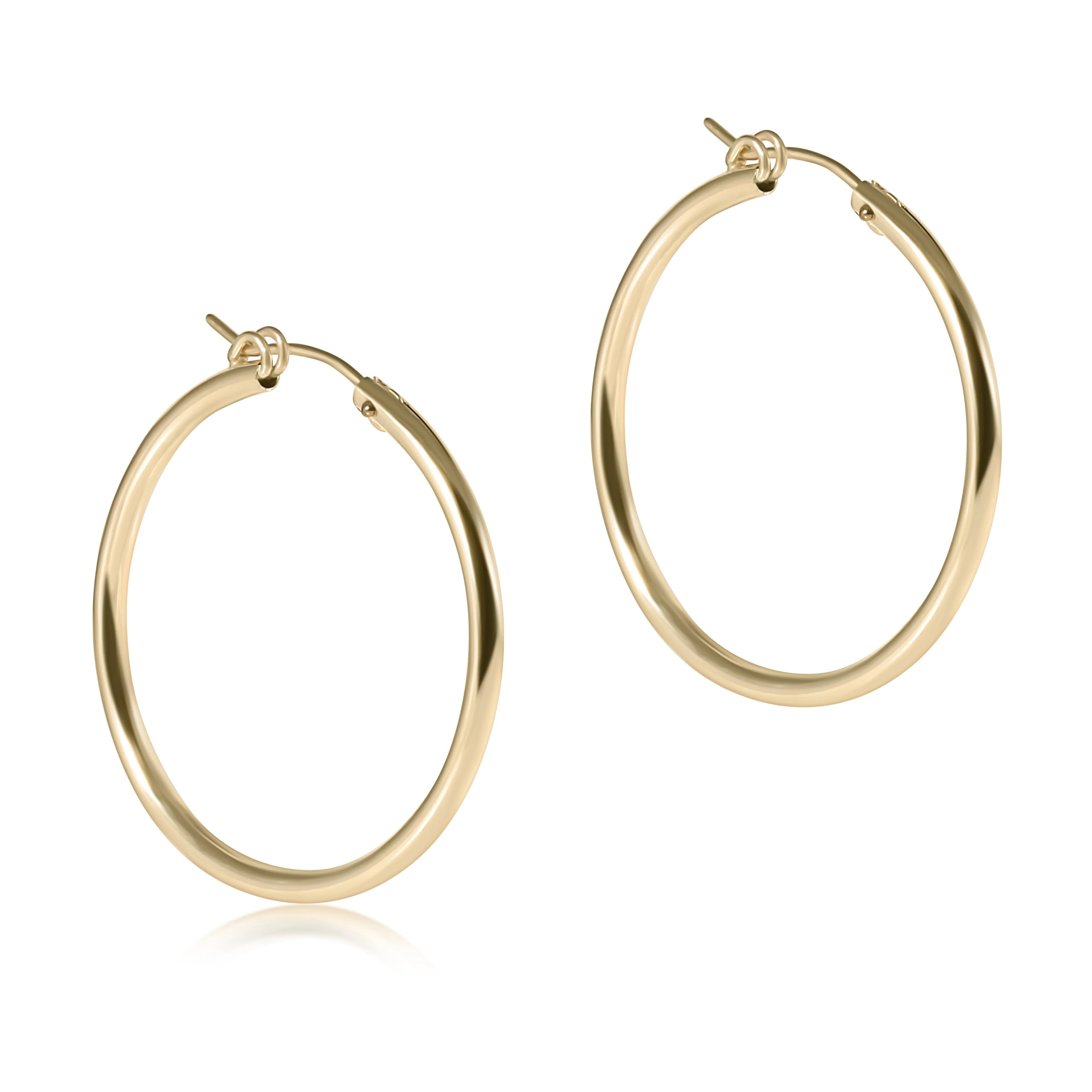 enewton -  round gold 1.25" hoop - smooth - Smooth