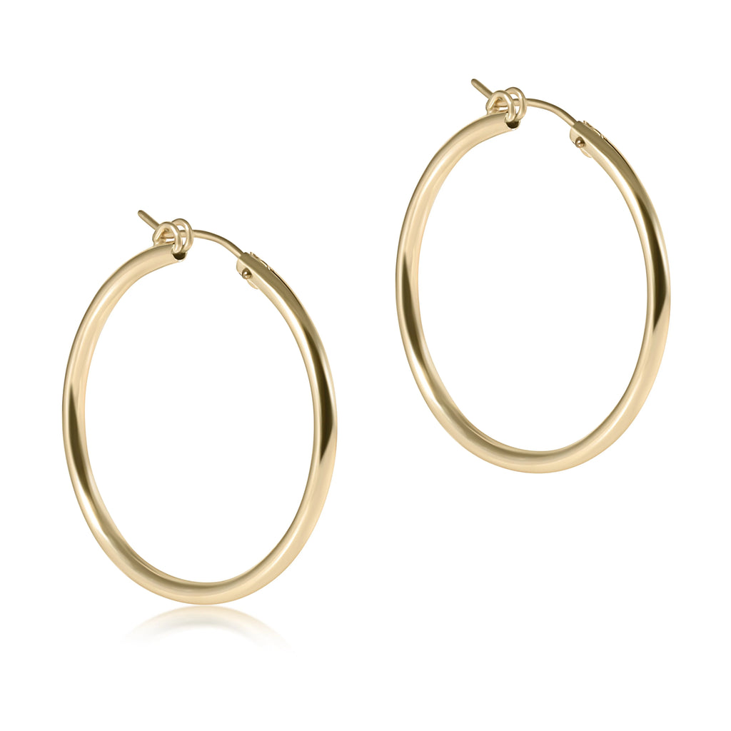 enewton -  round gold 1.25" hoop - smooth - Smooth