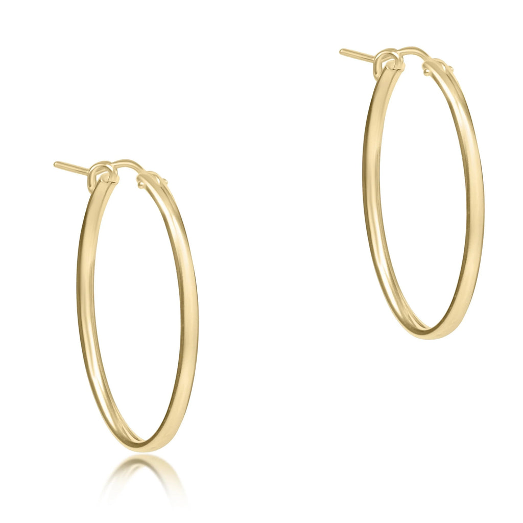 enewton -Round  Gold 1” Hoop Earrings - textured