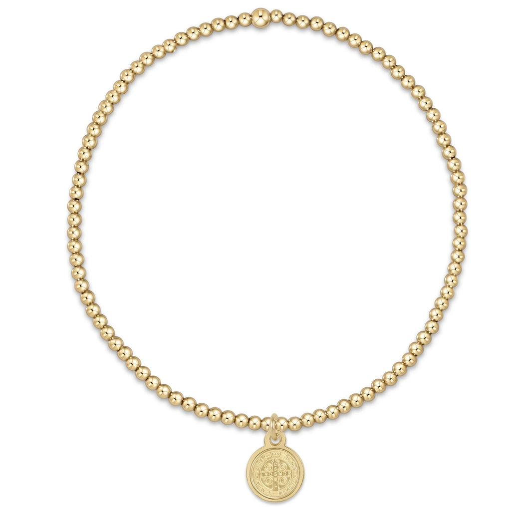 enewton - 6.25” classic gold 2mm bead bracelet - blessing small gold disc