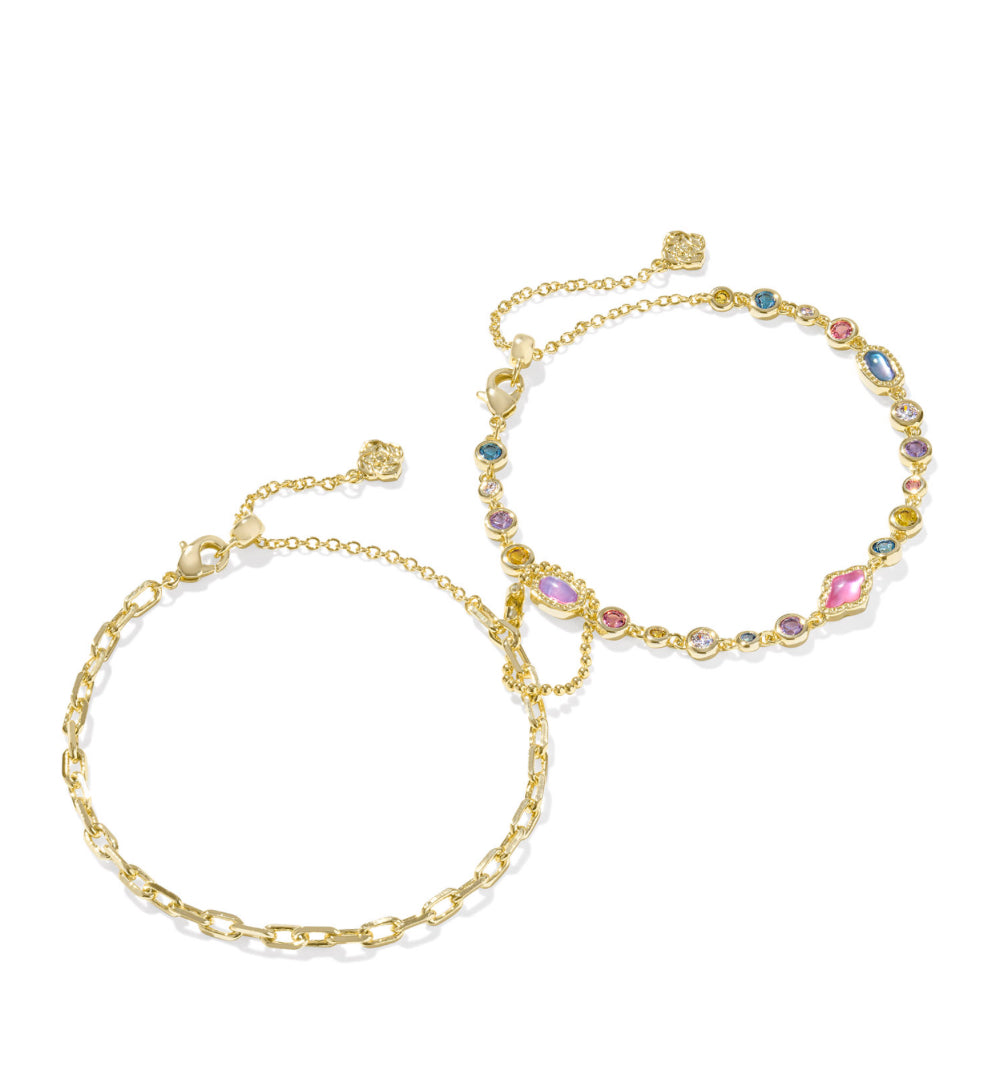 MINI ELISA ABBIE SET OF 2 DELICATE CHAIN BRACELETS -KENDRA SCOTT