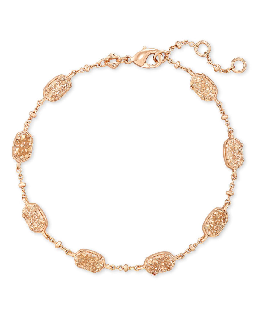 EMILIE LINK BRACELET ROSE GOLD OVER BRASS WITH SAND DRUSY