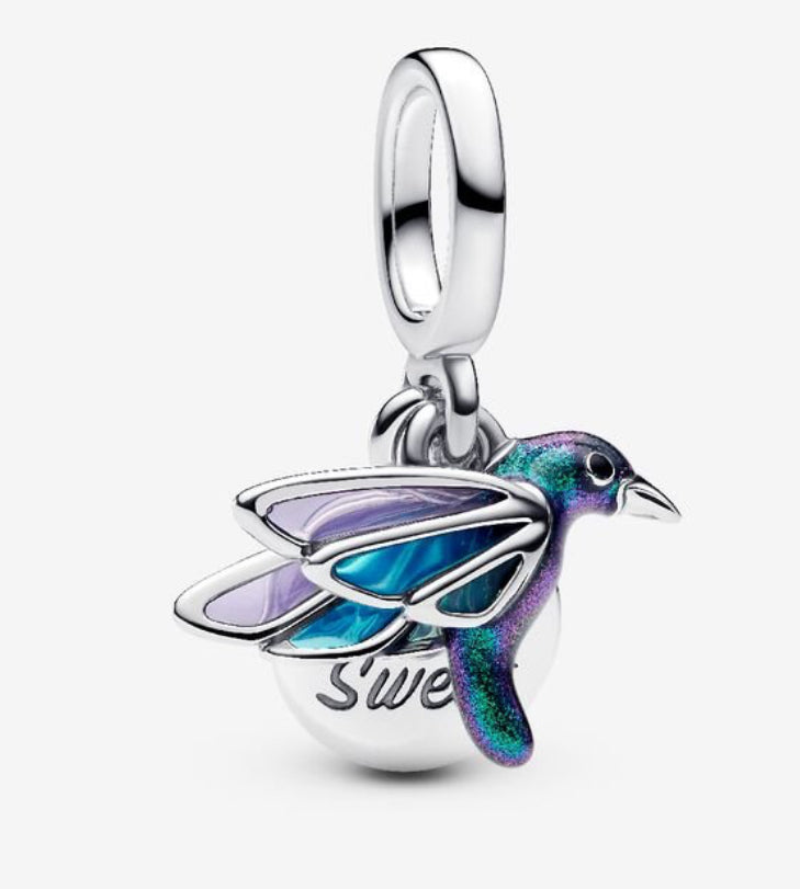 Hummingbird Double Dangle Charm - Pandora