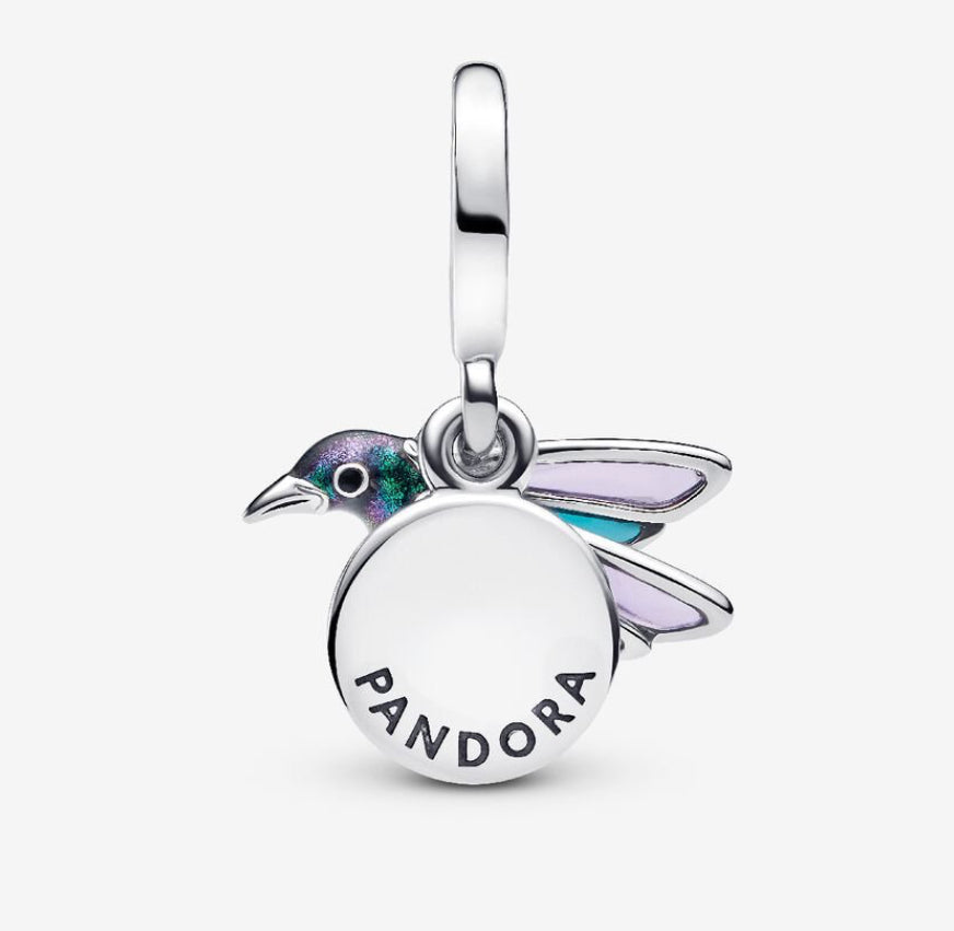 Hummingbird Double Dangle Charm - Pandora