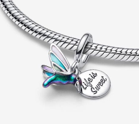 Hummingbird Double Dangle Charm - Pandora