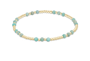 ENEWTON - 6.25" Gemstone Gold JOY Pattern 3mm Bead Bracelet - Amazonite