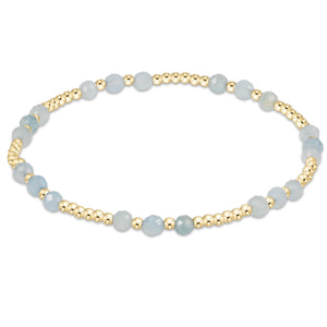 ENEWTON - 6.25" Gemstone Gold JOY Pattern 3mm Bead Bracelet - AQUA