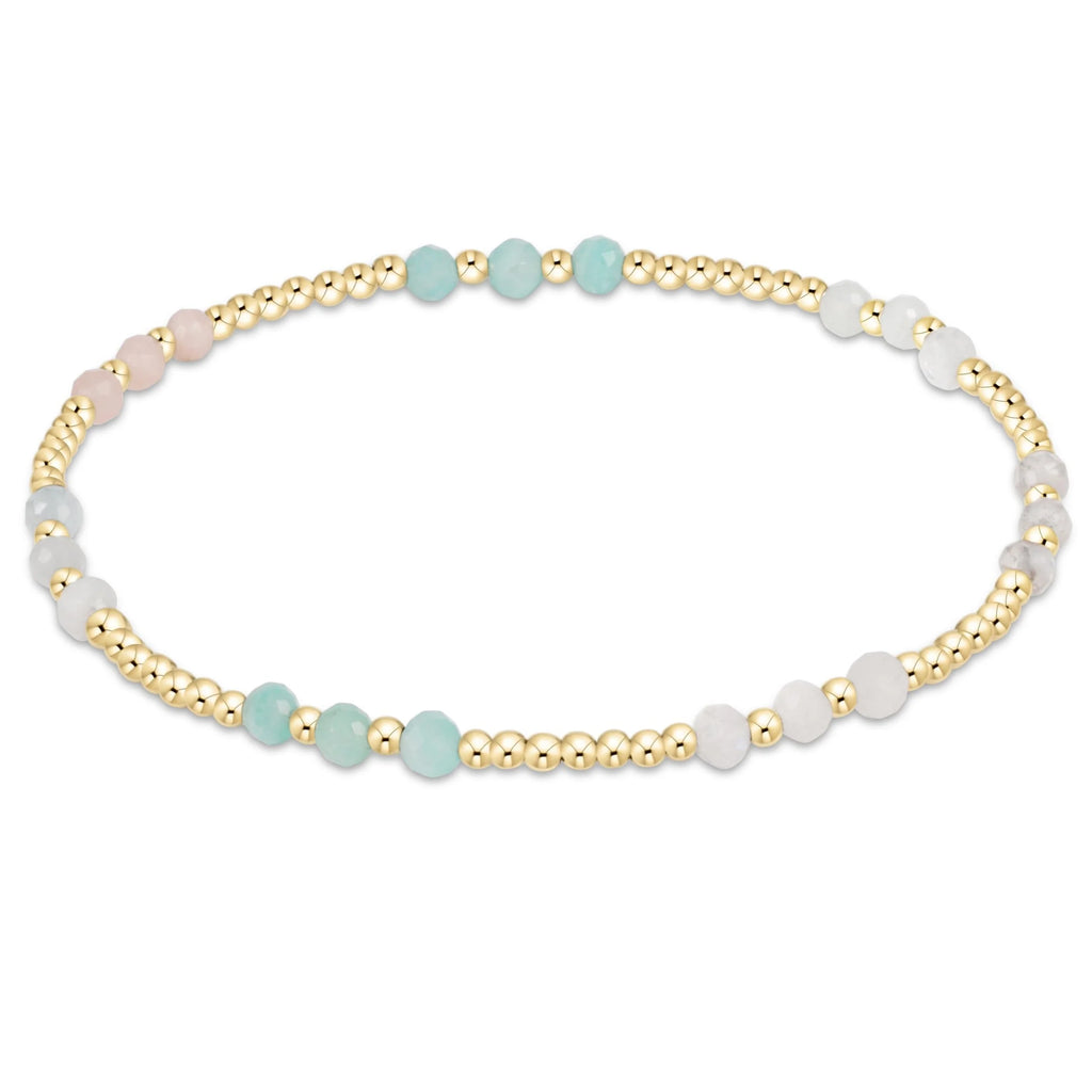 ENEWTON - 6.25" Gemstone Gold JOY Pattern 3mm Bead Bracelet - HOT MESS