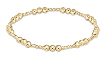 enewton - 6.25" Classic Joy Pattern 4mm Bead Bracelet - GOLD TONE