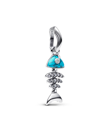 Turquoise colored Fishbone Dangle Charm - PANDORA - 793894C01