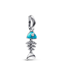 Turquoise colored Fishbone Dangle Charm - PANDORA - 793894C01