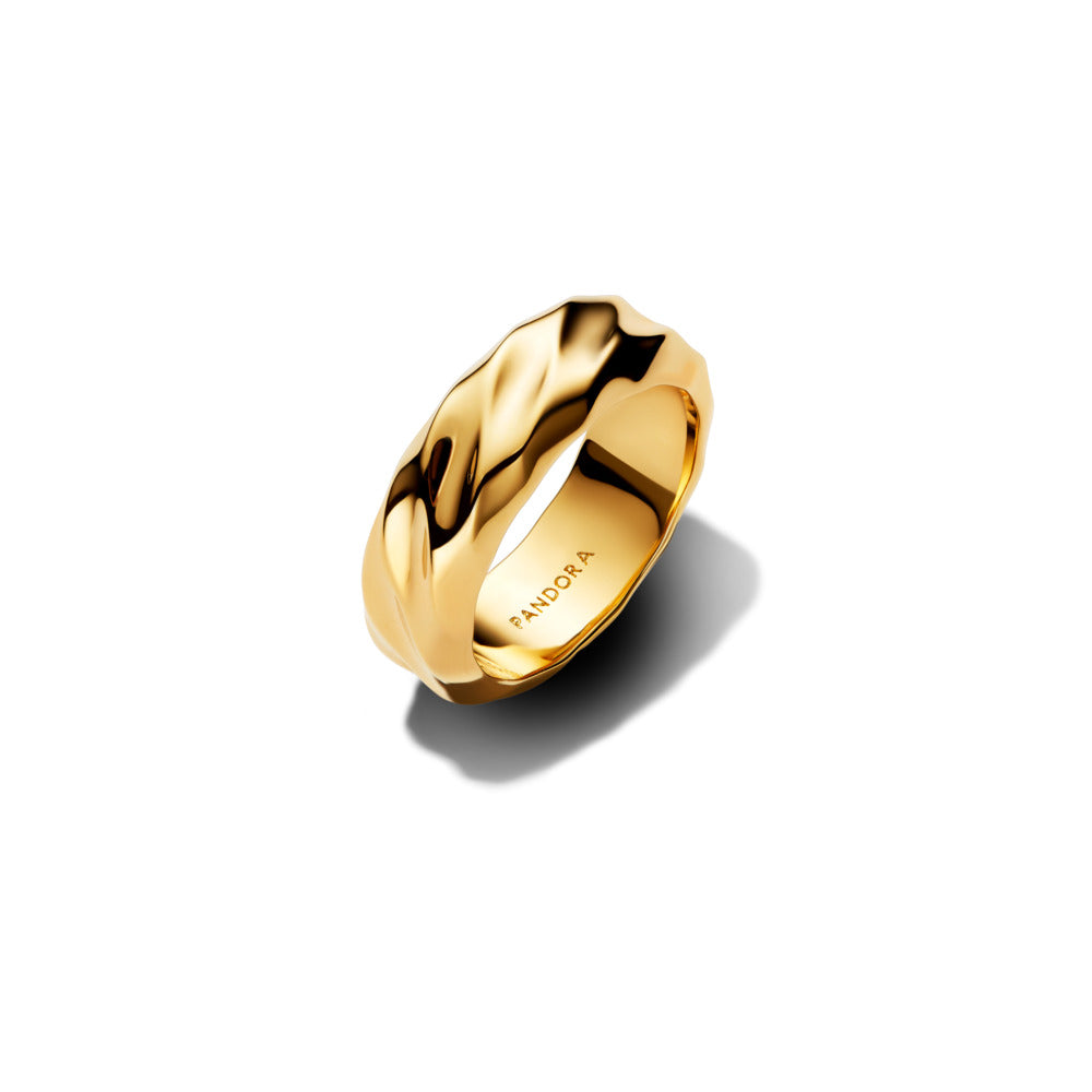 14k Gold-plated Rippled Ring - Pandora - 163886C00