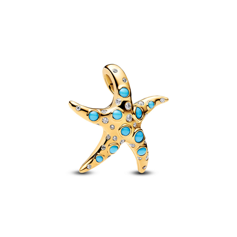 Sparkling blue starfish  dangle charm - PANDORA -763818C01