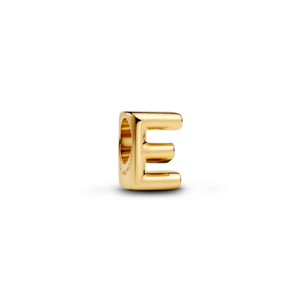 PANDORA LETTER E CHARM 14K GOLD PLATED - 763951C00