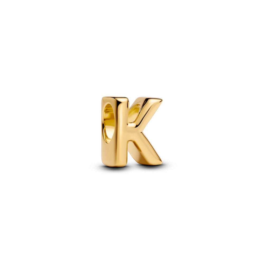 PANDORA LETTER K CHARM 14K GOLD PLATED - 763957C00