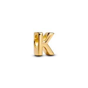 PANDORA LETTER K CHARM 14K GOLD PLATED - 763957C00