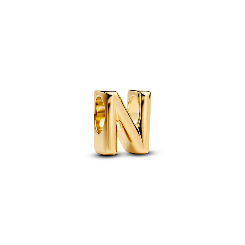 PANDORA LETTER   N CHARM 14K GOLD PLATED - 763960C00