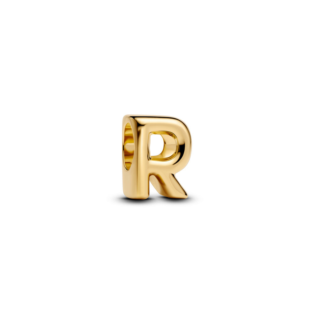 PANDORA LETTER R CHARM 14K GOLD PLATED - 763964C00