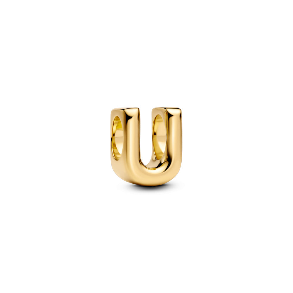 PANDORA LETTER  U CHARM 14K GOLD PLATED - 763967C00